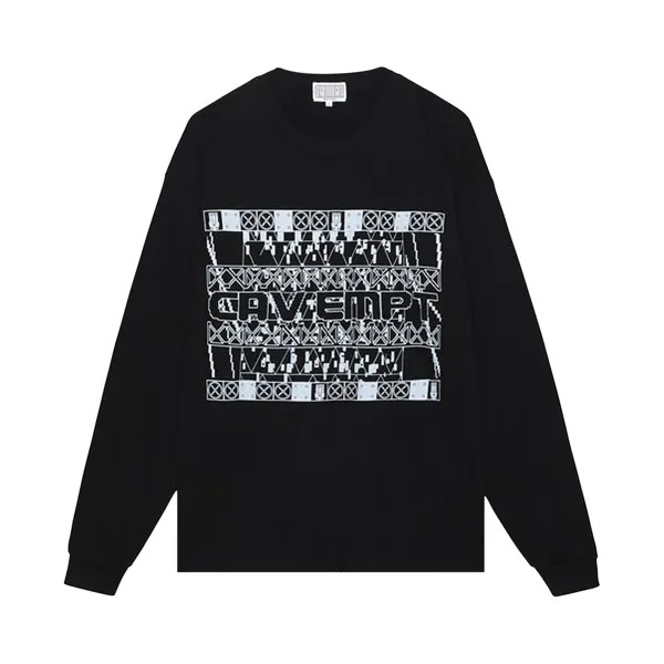 Футболка Cav Empt Aligning с длинными рукавами и большим размером, черная