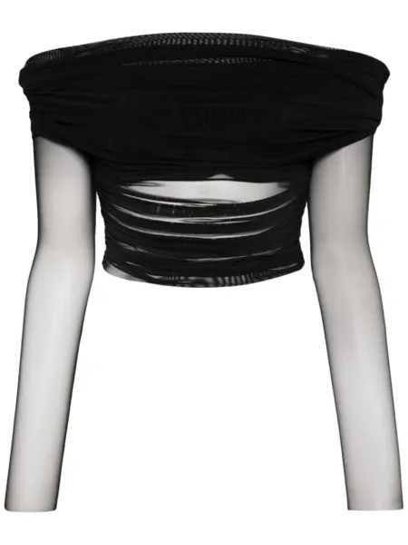Укороченный топ Isadola с открытыми плечами alice + olivia, черный