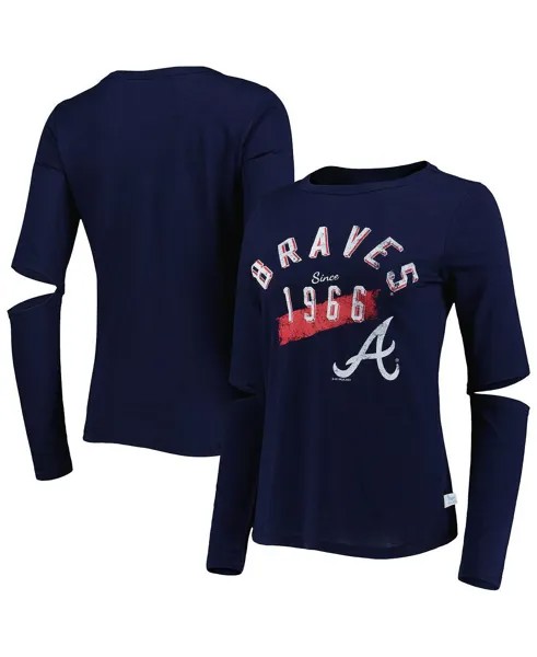 Женская темно-синяя футболка с длинным рукавом Atlanta Braves Formation Touch, темно-синий