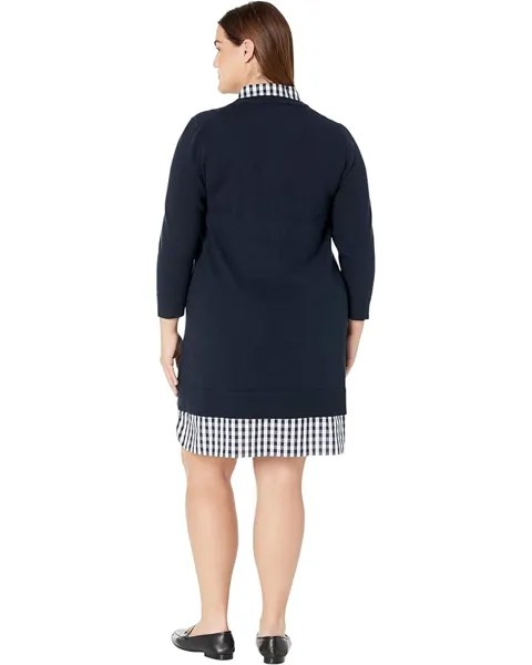 Платье Draper James Plus Size Wool and Cotton Combo Sweaterdress, цвет Nassau Navy Multi