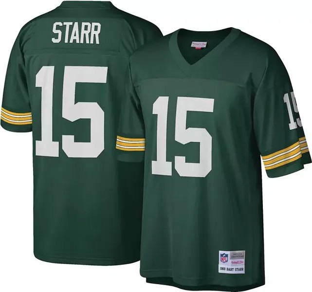 Мужская игровая майка Mitchell & Ness 1969 года Green Bay Packers Bart Starr #15