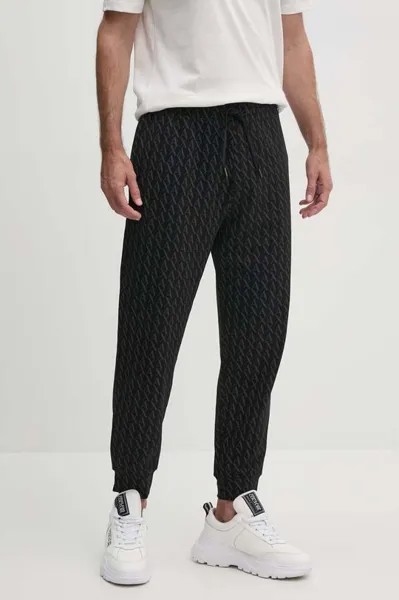 Хлопковые спортивные штаны Armani Exchange, черный