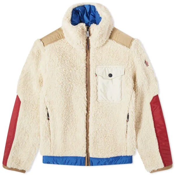 Moncler Grenoble Plattiers Флисовый бомбер Тедди, белый