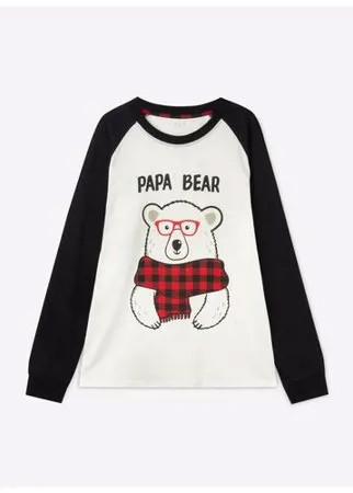 Пижамный лонгслив Papa Bear с мишкой мужской Gloria Jeans
