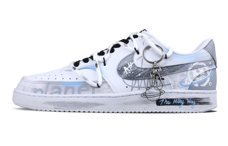 Кроссовки Nike Court Vision 1 Skateboarding Shoes Women's Low-top White/Gray, серебряный