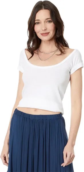 Футболка Free People Bout Time Tee, слоновая кость