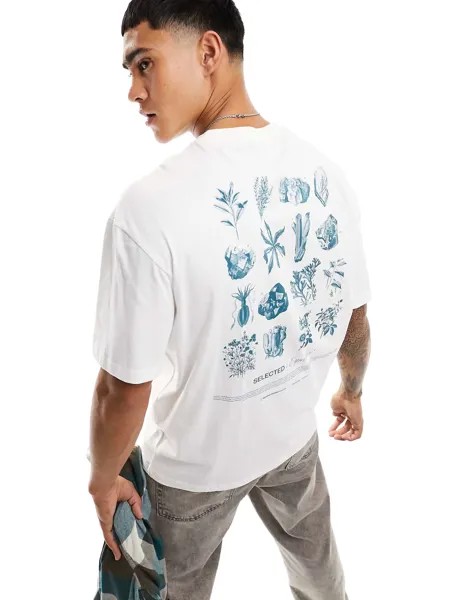Оверсайз-футболка Selected Homme с принтом Музея национальной истории на спине