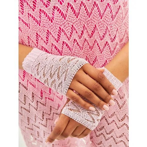 Митенки Lesnikova Design, размер 6-8, розовый