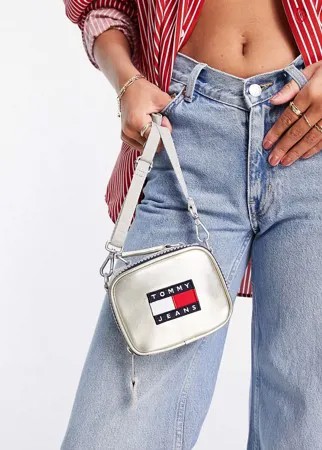 Серебристая маленькая сумка-кошелек на пояс с логотипом Tommy Jeans-Серебристый