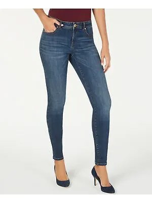INC Женские темно-синие джинсовые брюки скинни со средней посадкой и карманами на молнии с металлическим логотипом 2S