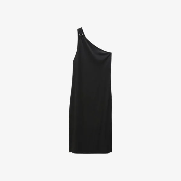 Тканое мини-платье на одно плечо Filippa K, черный