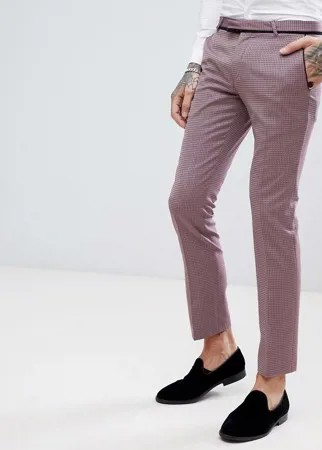 Супероблегающие брюки в стиле смокинга с геометрическим узором Noose & Monkey-Фиолетовый