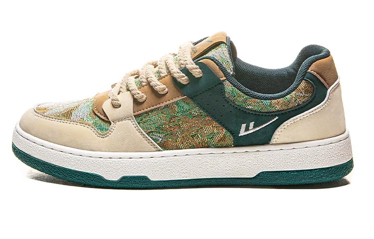 Кроссовки WARRIOR Skateboarding Shoes Unisex Low-top Beige/Green, зеленый