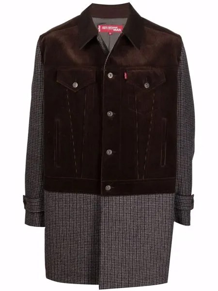 Junya Watanabe Man X Levi's однобортное пальто с контрастной вставкой