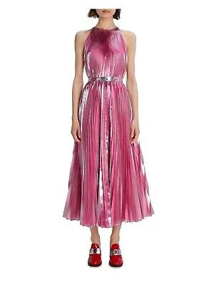 CHRISTOPHER KANE Женское розовое плиссированное платье с поясом и кристаллами на подкладке 10