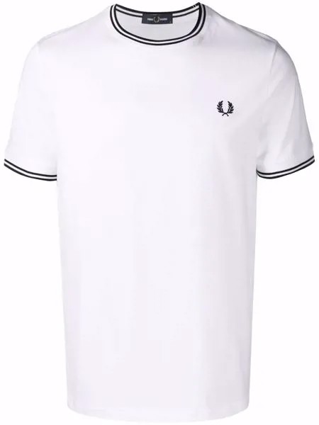 FRED PERRY футболка с отделкой в полоску и логотипом