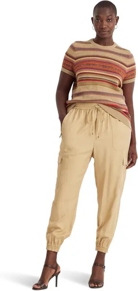 Свитер с короткими рукавами в полоску и жаккардовым узором больших размеров LAUREN Ralph Lauren, мульти