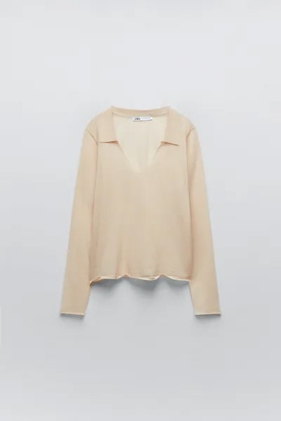 Пуловер женский ZARA 02142033 бежевый M (доставка из-за рубежа)