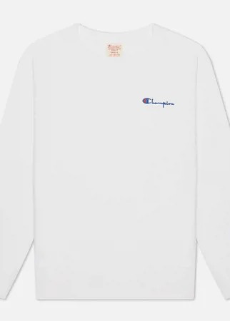 Женская толстовка Champion Reverse Weave Small Script & Logo Sleeve Crew Neck, цвет белый, размер XS