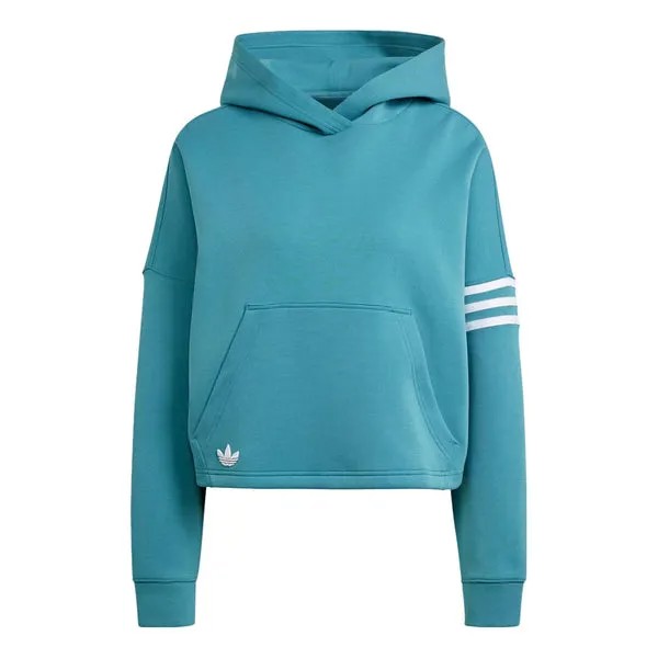 Толстовка (WMNS) adidas originals Adicolor Neuclassics Hoodie 'Teal', бирюзовый