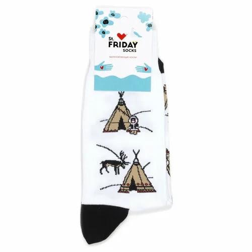 Носки St. Friday - Полярный глэмпинг, размер 38-41, коричневый, черный, белый
