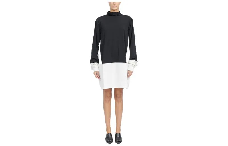 Платье с длинными рукавами женское черное/белое Mm6 Maison Margiela