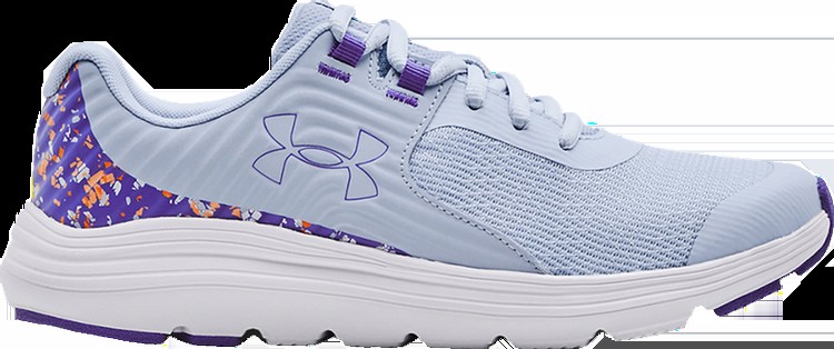 Кроссовки Under Armour Outhustle Print GS Oxford Blue Brilliant Violet, синий