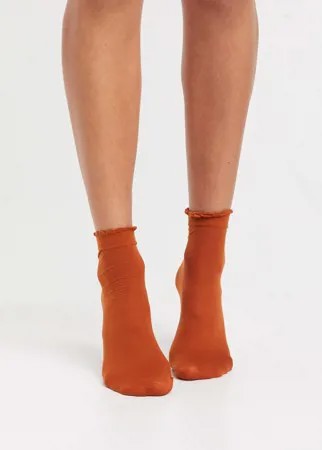Оранжевые носки до щиколотки с волнистым краем Jonathan Aston-Оранжевый