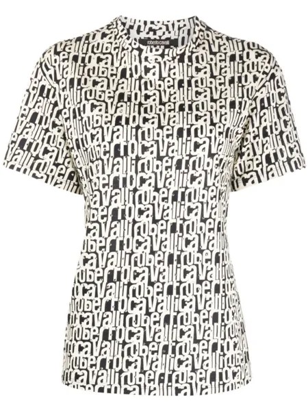 Roberto Cavalli футболка с логотипом, черный