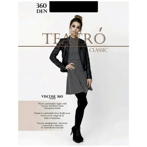 Колготки TEATRO Viscose Fleece, 360 den, размер 4, черный