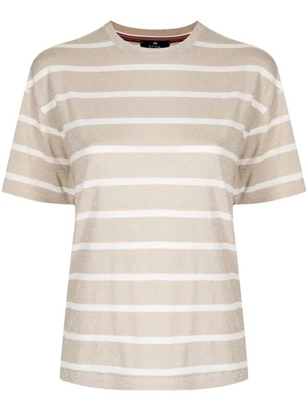PS Paul Smith футболка в полоску с эффектом металлик