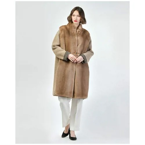 Пальто кашемировое с отделкой из меха норки, Manzoni24, 50 итальянский, 52 российский