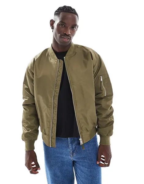 Бомбер цвета хаки River Island MA1
