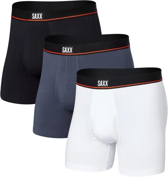 Трусы-боксеры из эластичного хлопка Non-Stop, 3 шт. SAXX UNDERWEAR, цвет Black/Deep Navy/White