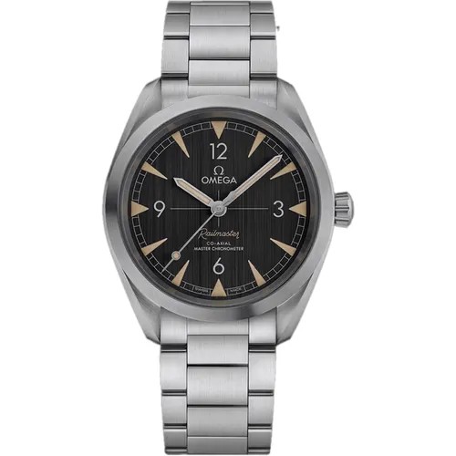 Наручные часы OMEGA, серебряный, черный