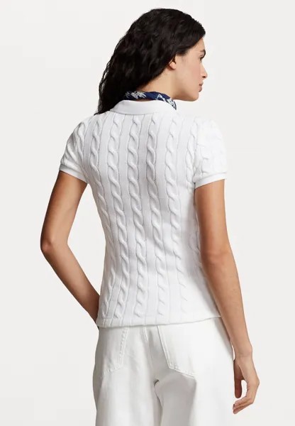 Поло CABLE-KNIT POLO SHIRT Ralph Lauren, белый