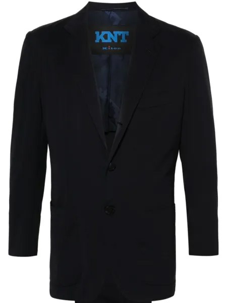 Kiton костюм из джерси с однобортным пиджаком, синий