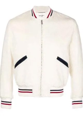 Saint Laurent куртка-бомбер с отделкой под овчину