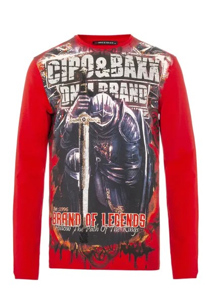 Лонгслив Cipo & Baxx Sweatshirt, красный