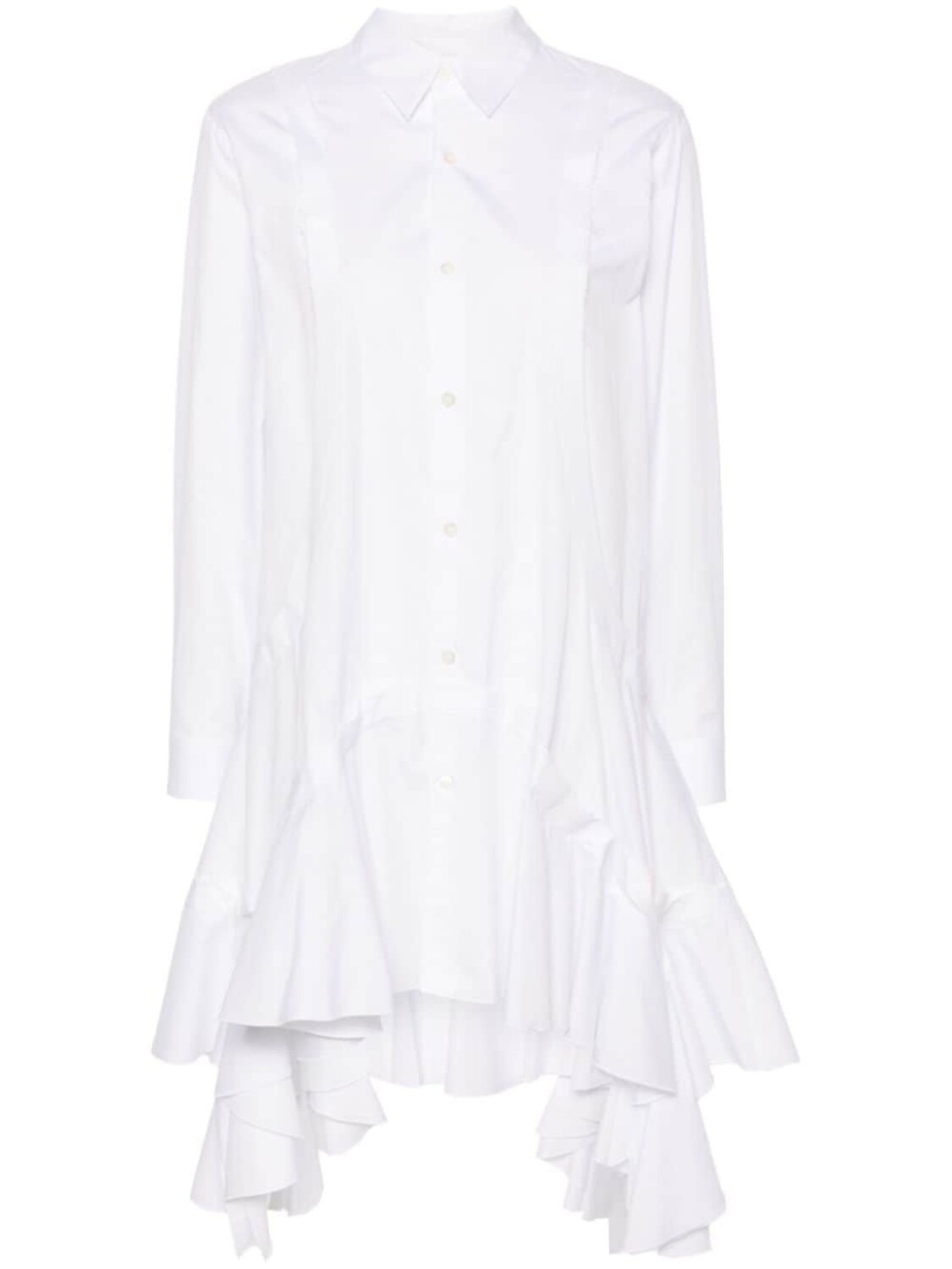 Comme Des Garçons Мини-платье-рубашка с рюшами Comme Des Garçons Comme Des Garçons Comme Des Garçons, белый