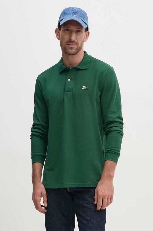 Хлопковая рубашка с длинным рукавом L1312 132 Lacoste, зеленый
