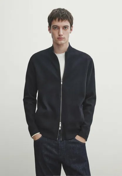 Кардиган MOCK NECK With Massimo Dutti, цвет dark blue