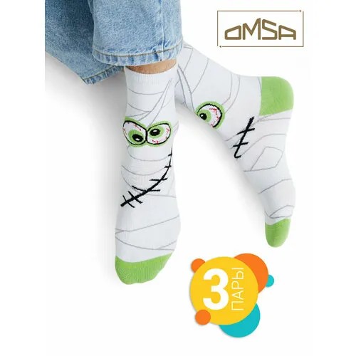 Носки Omsa, 3 пары, 3 уп., размер 39-41, зеленый