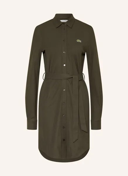 Платье-Рубашка из пике Lacoste, зеленый