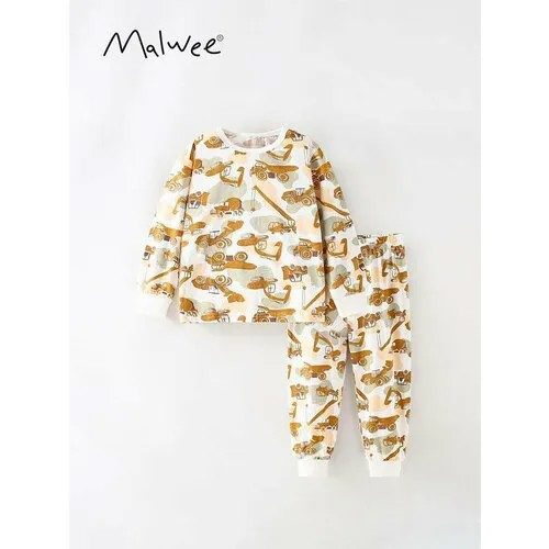 Пижама  Malwee, размер 100, горчичный, зеленый