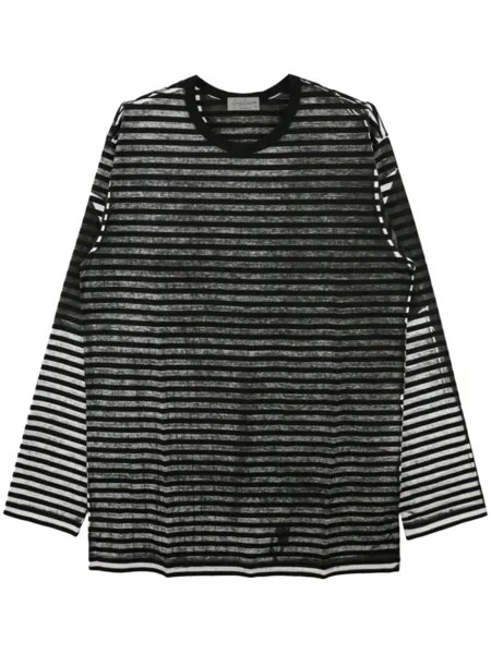 Yohji Yamamoto футболка в полоску, черный