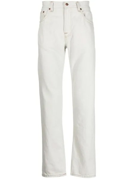 Nudie Jeans прямые джинсы средней посадки, белый