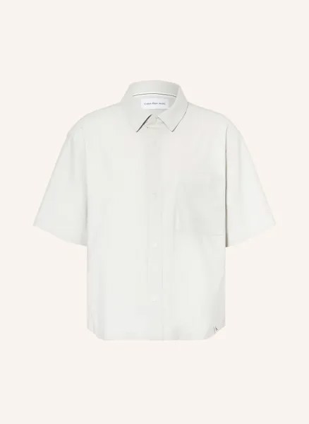 Комфортная рубашка с короткими рукавами из трикотажа Calvin Klein Jeans, серый