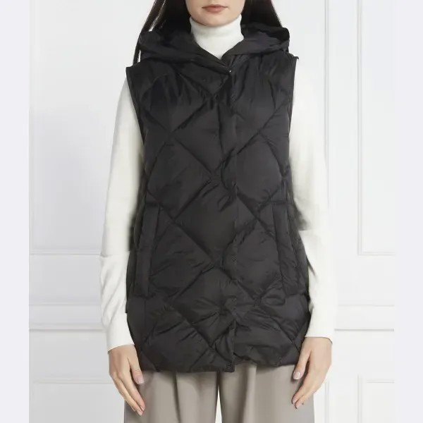 Пуховик без рукавов с фруктами Max Mara, черный