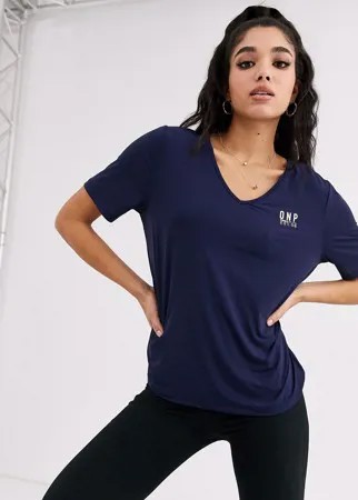 Спортивная свободная футболка с короткими рукавами и логотипом Only Play-Темно-синий
